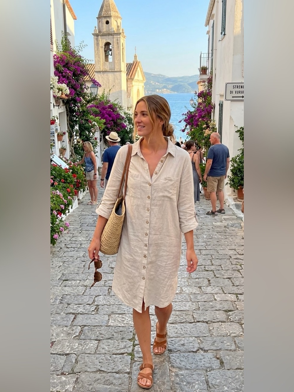 4OUR DREAMERS Jenna linen blend shirt dress size large
